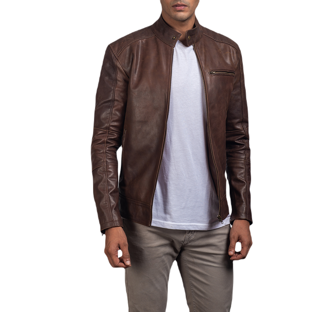 Modern Viper Brown Jacket Spencer Leather