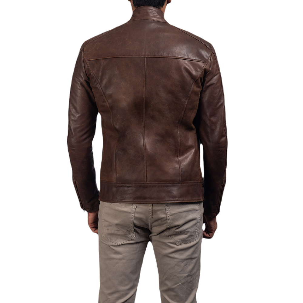 Modern Viper Brown Jacket Spencer Leather