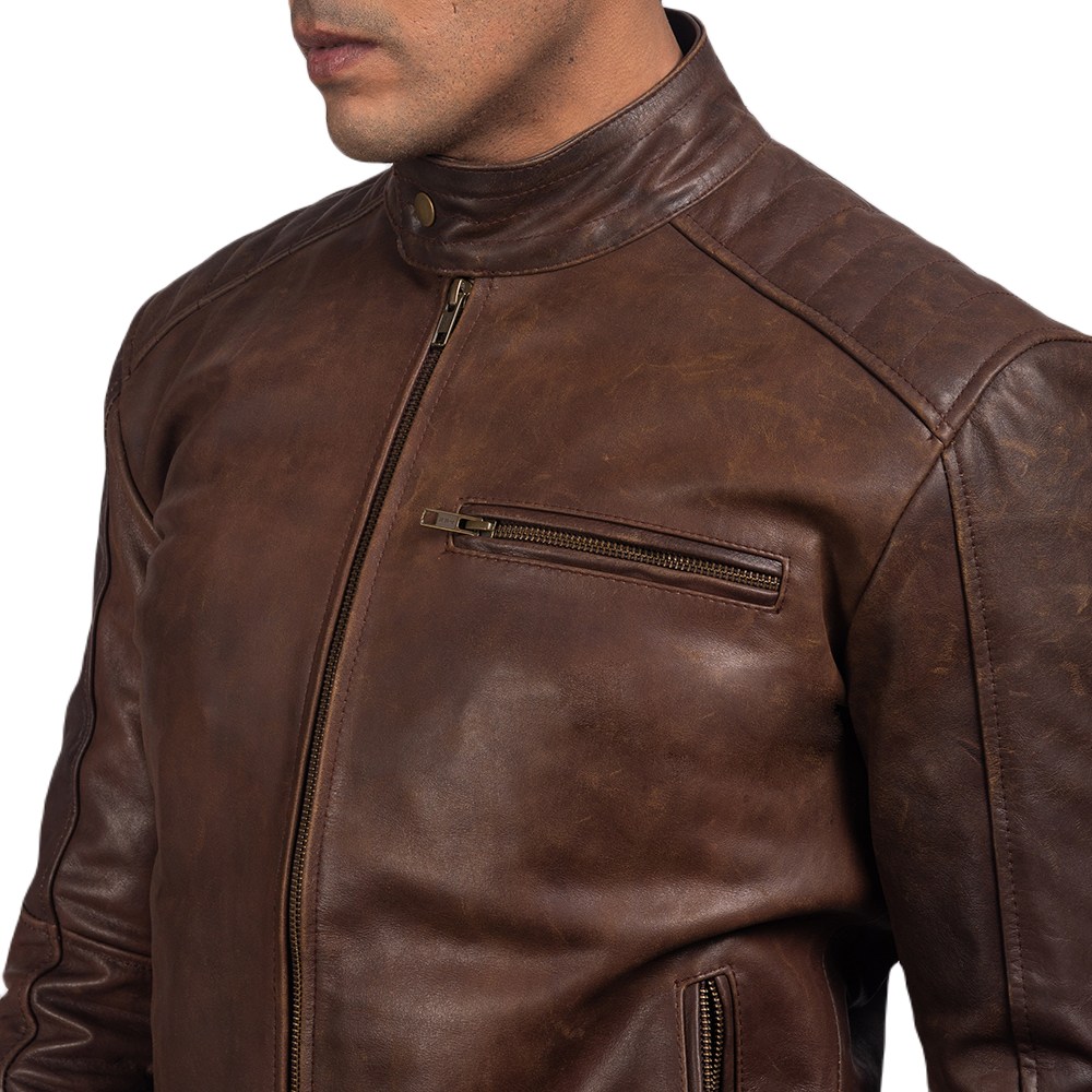 Modern Viper Brown Jacket Spencer Leather