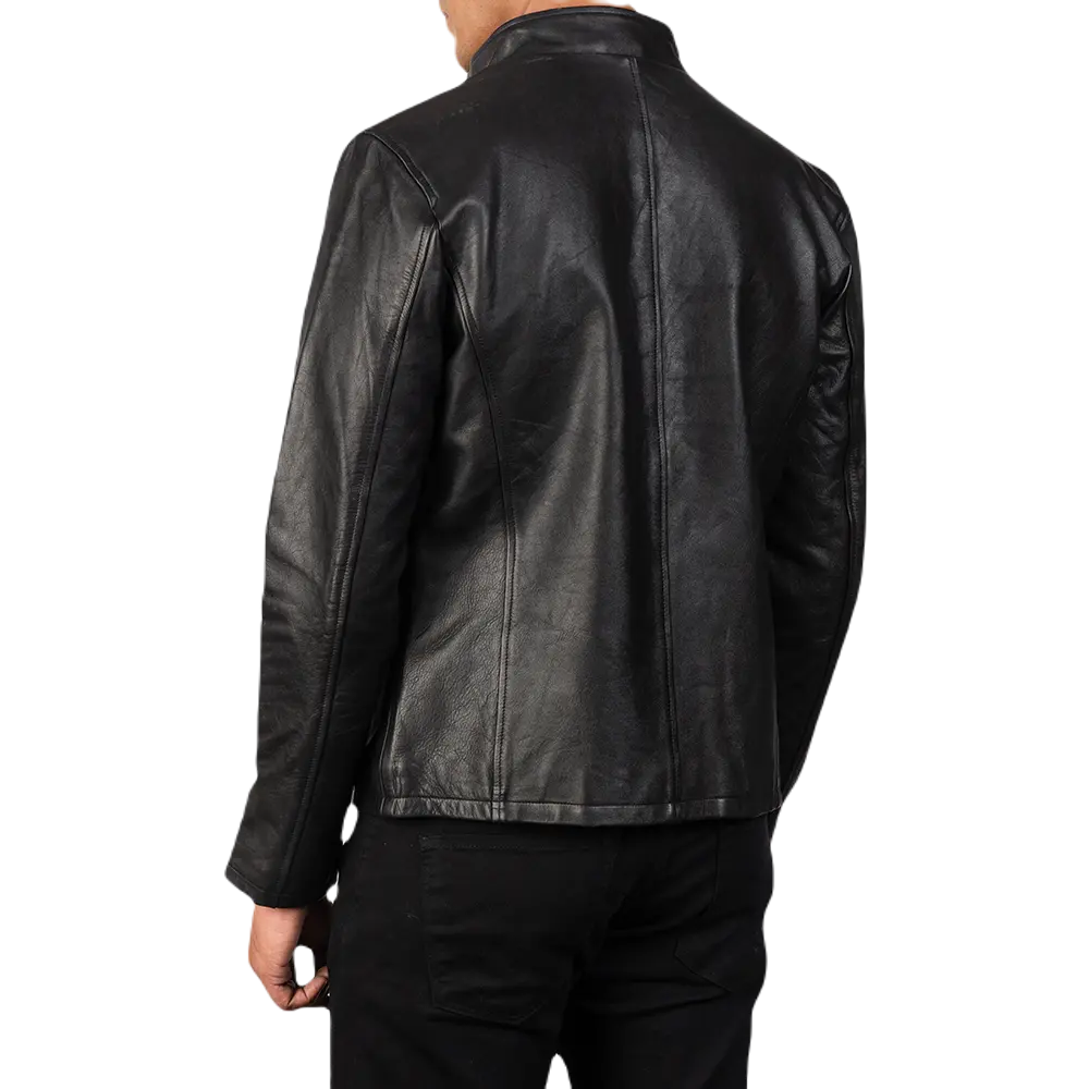 Black Minimal Leather Jacket Spencer Leather