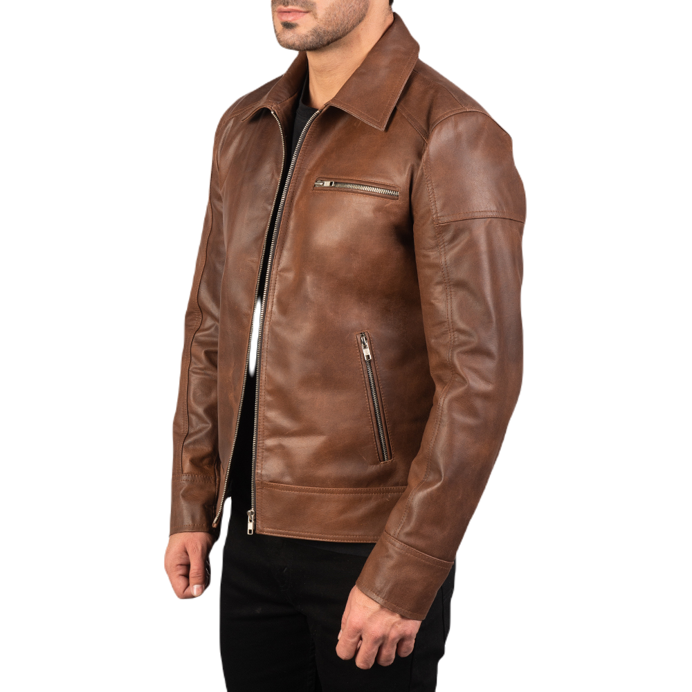 Brown Sandstone Leather Jacket Spencer Leather