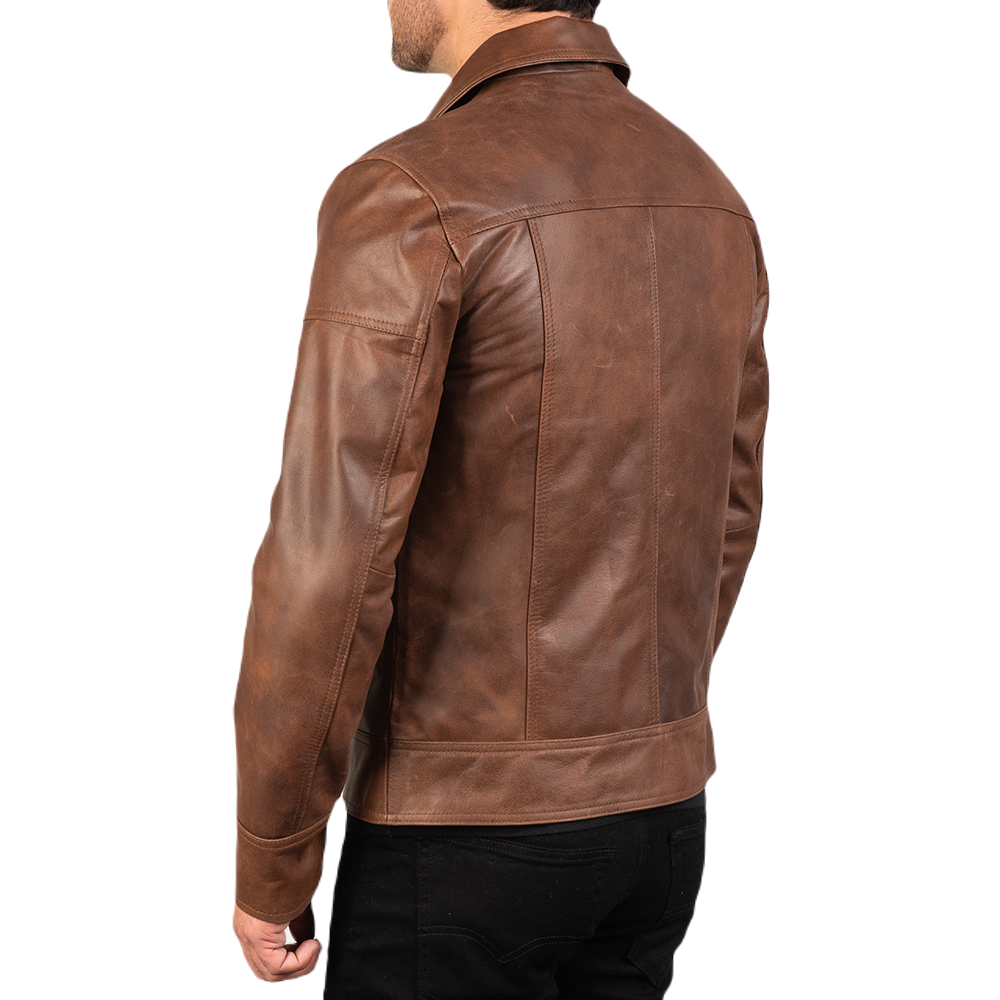 Brown Sandstone Leather Jacket Spencer Leather