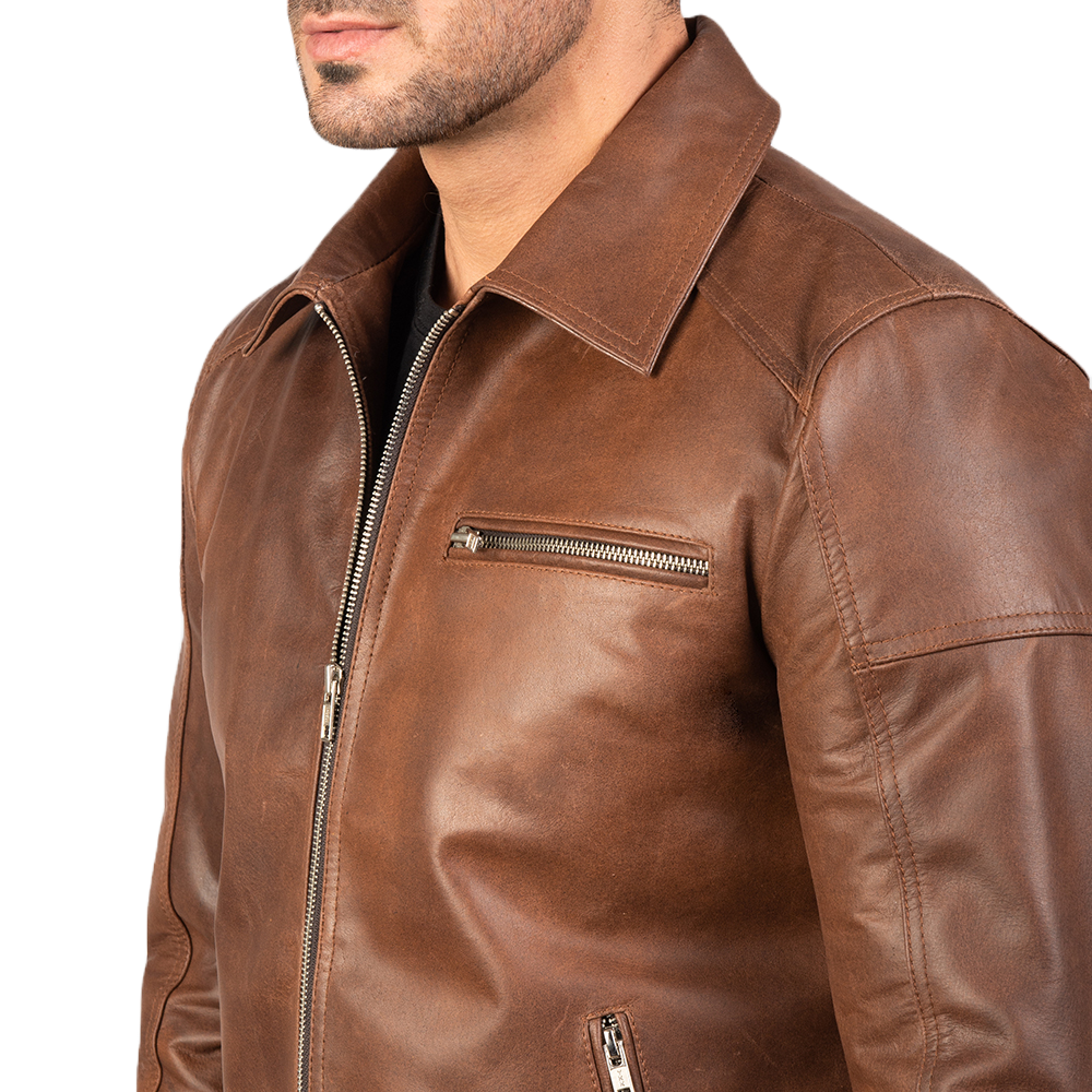 Brown Sandstone Leather Jacket Spencer Leather