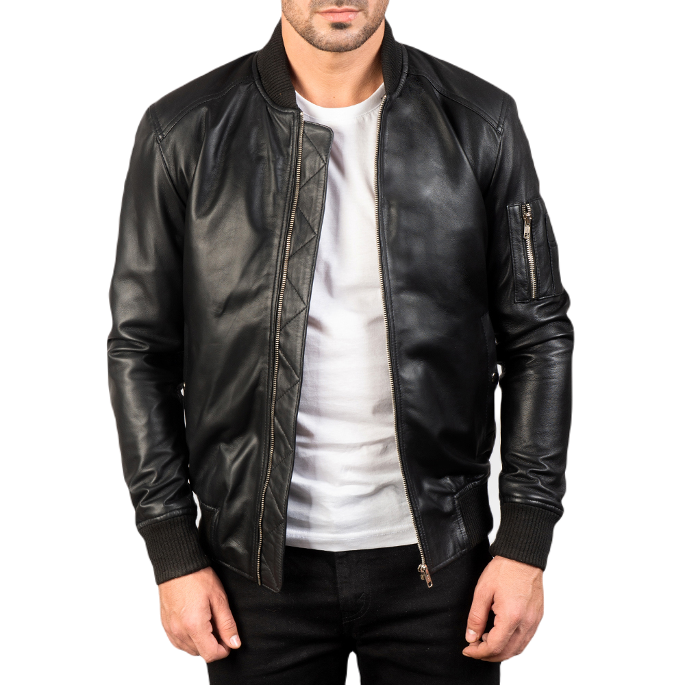 Stealth Black Leather Jacket Spencer Leather