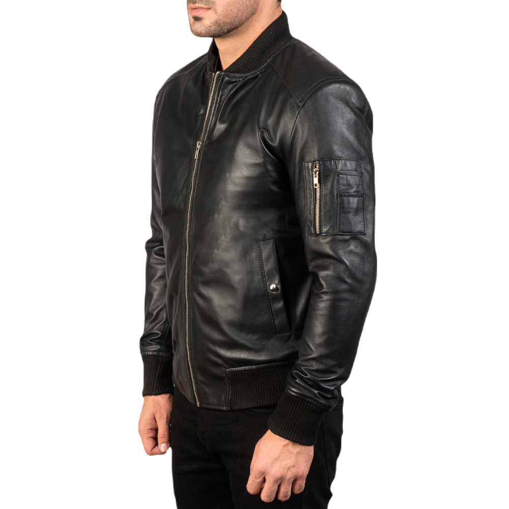 Stealth Black Leather Jacket Spencer Leather