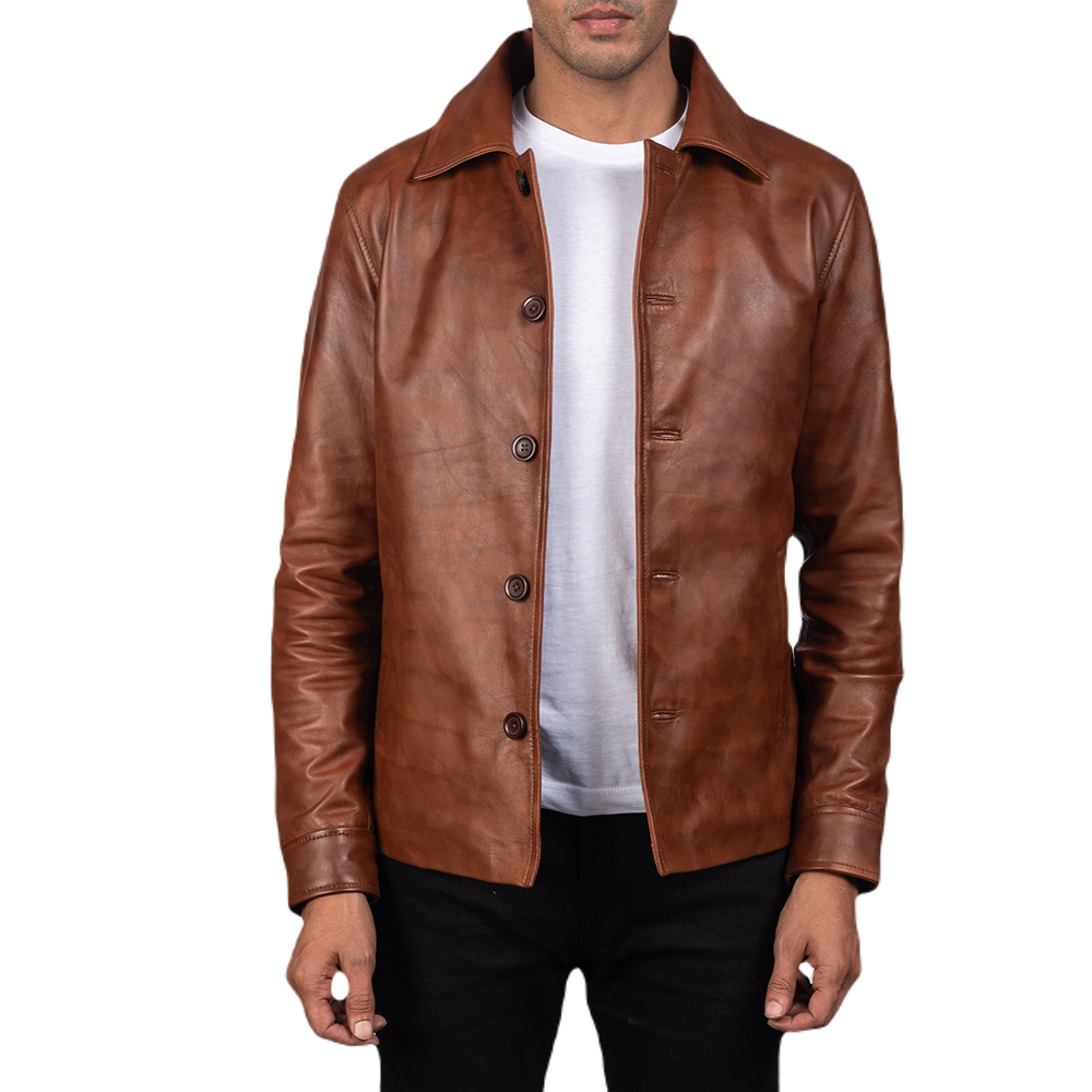 Brown Pioneer Jacket Spencer Leather