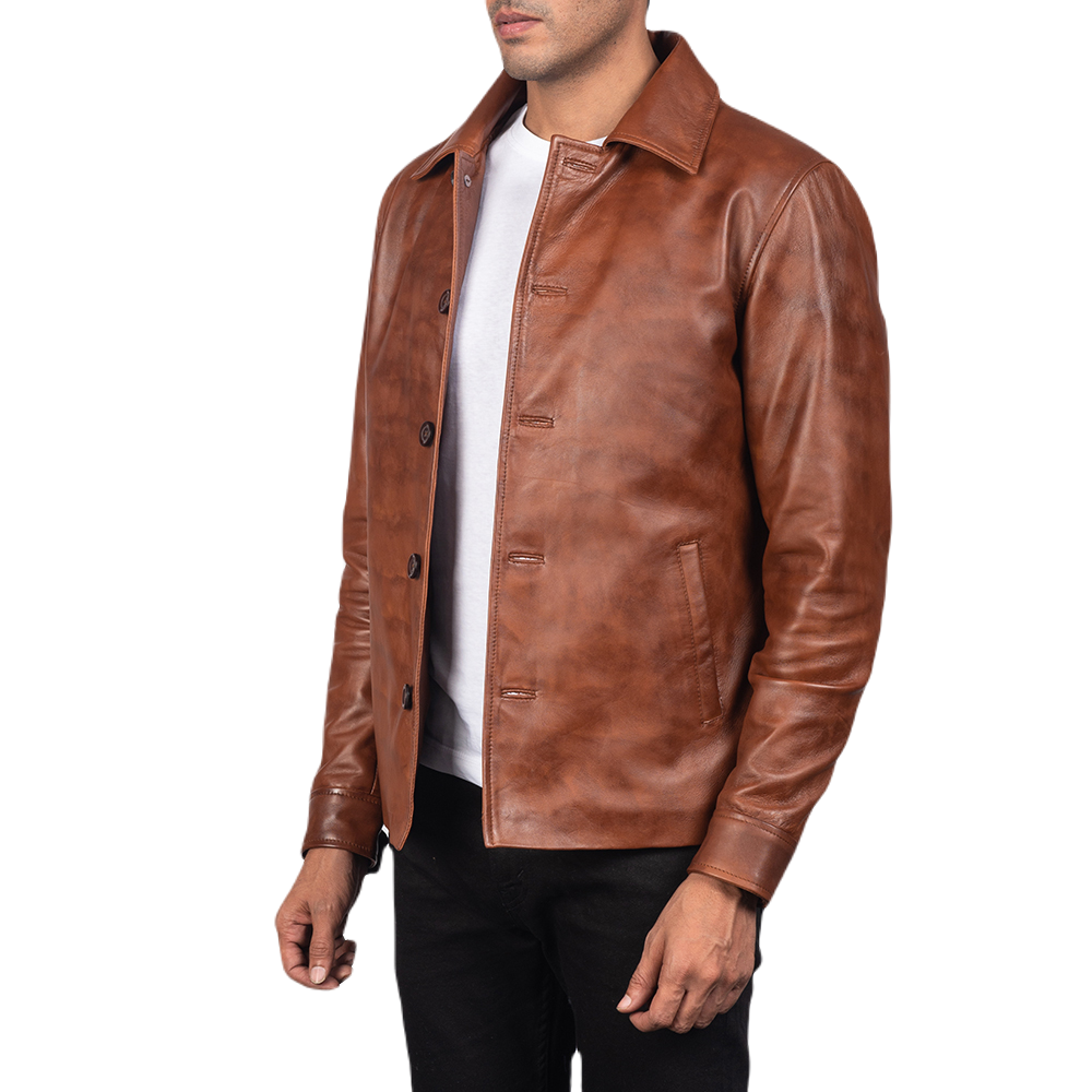 Brown Pioneer Jacket Spencer Leather